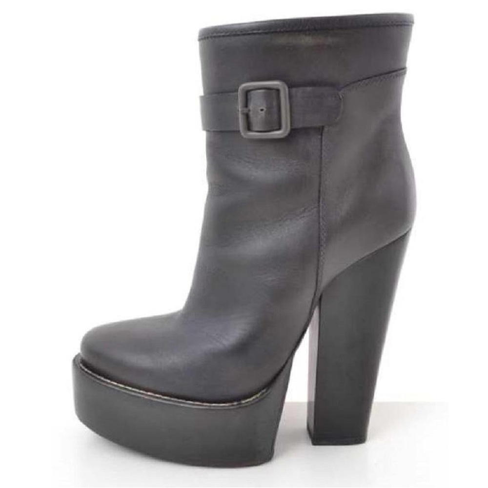 Balenciaga Black Heeled Boots with Chunky Heel